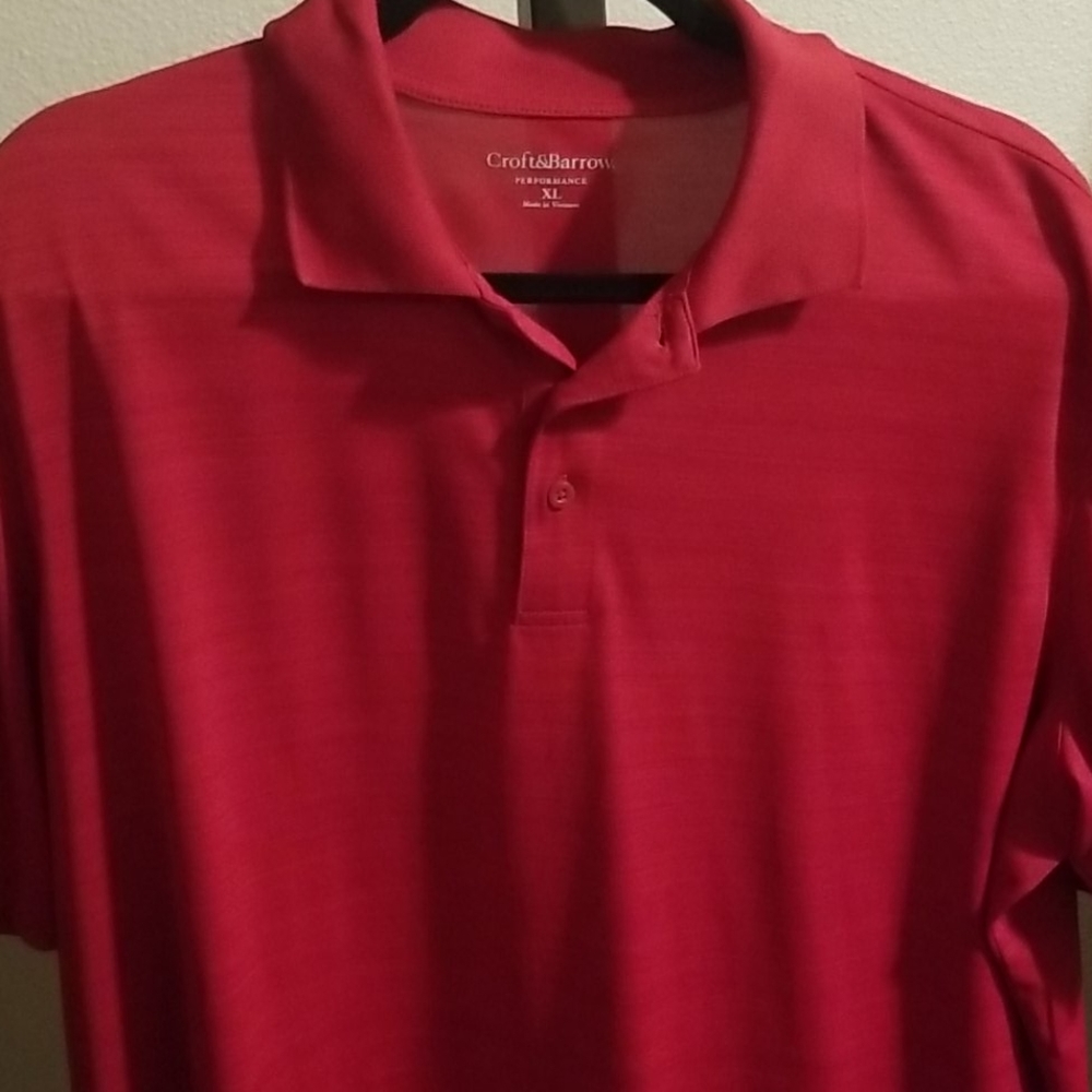Croft&Barrow Red Performance Polo Style Shirt GUC